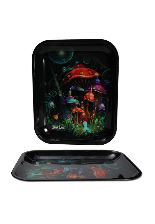 Black Leaf Rolling Tray Mushroom L 340x275x27mm Metall