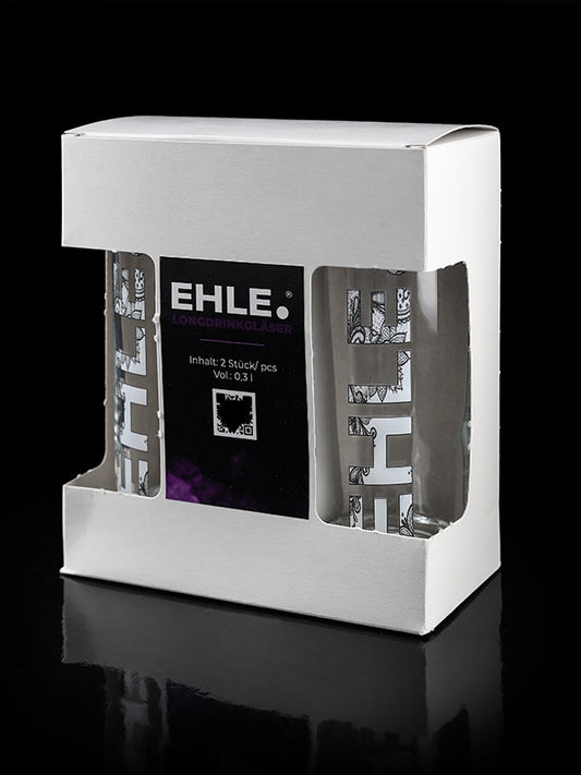 Ehle Longdrinkglas 2er Set Logo: Black&White