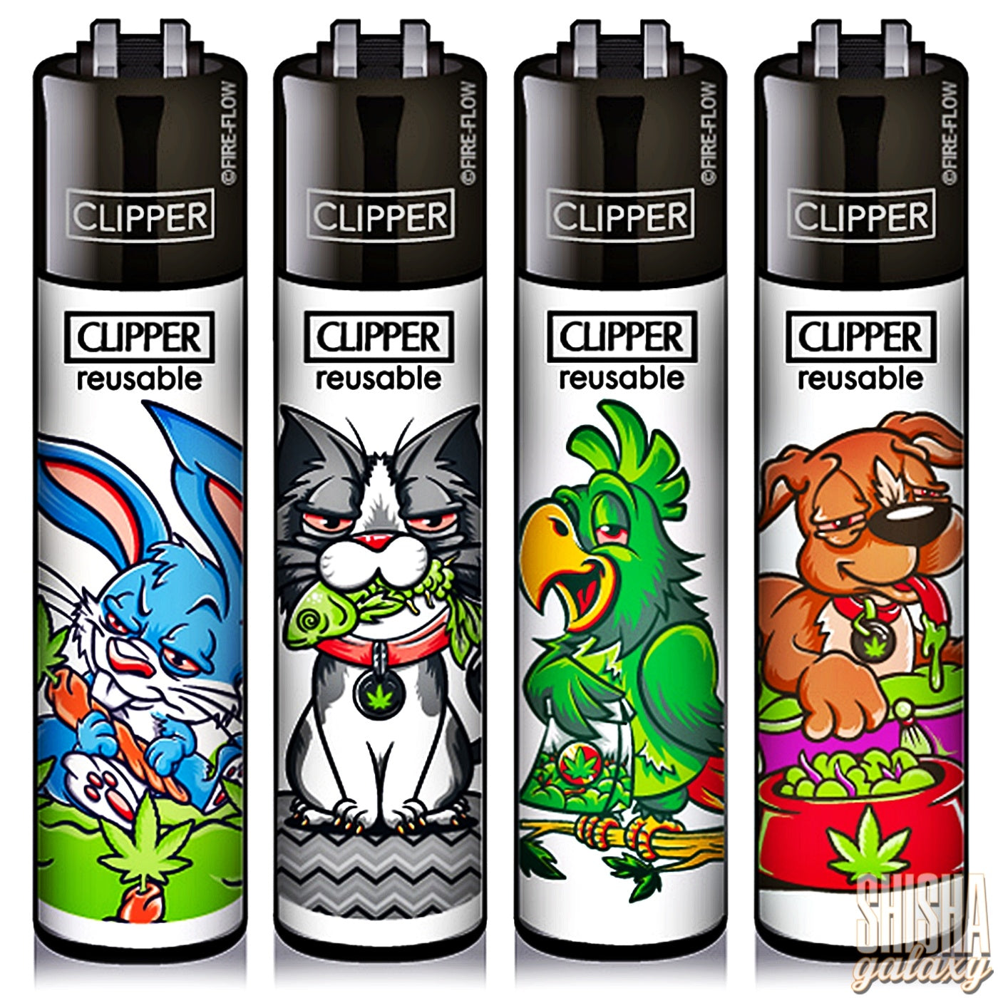 Clipper "STONED ANIMALS" VE 1 Stk Display Nachfüllbar 1 (Hase Farbe: weiß)